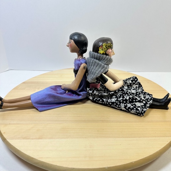 Du Buh Du Designs Art Doll Signed Christine Alvarado Handmade Artisan Set of 2 - Picture 2 of 13